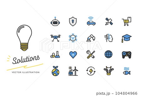 スタートアップ企業のビジネス領域のイメージアイコンセット素材 スタートアップ企業のビジネス領域のイメージアイコンセット素材 104804966