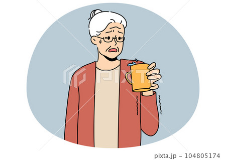 Elderly woman have symptoms of Parkinson disease 104805174