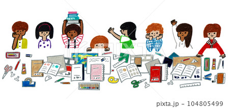 勉強する子供たち 104805499