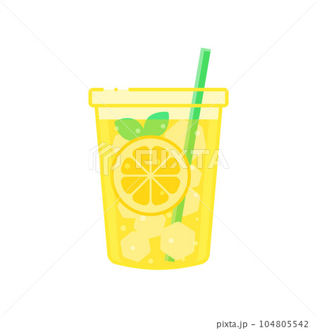 レモンスライスが入ったおしゃれな黄色いレモネード - フレッシュなフルーツジュースのイメージ素材 レモンスライスが入ったおしゃれな黄色いレモネード - フレッシュなフルーツジュースのイメージ素材 104805542