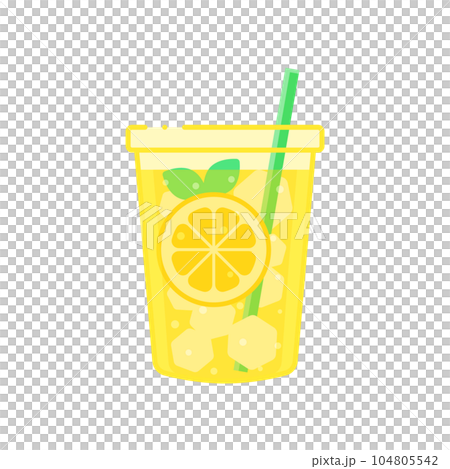 レモンスライスが入ったおしゃれな黄色いレモネード - フレッシュなフルーツジュースのイメージ素材 レモンスライスが入ったおしゃれな黄色いレモネード - フレッシュなフルーツジュースのイメージ素材 104805542
