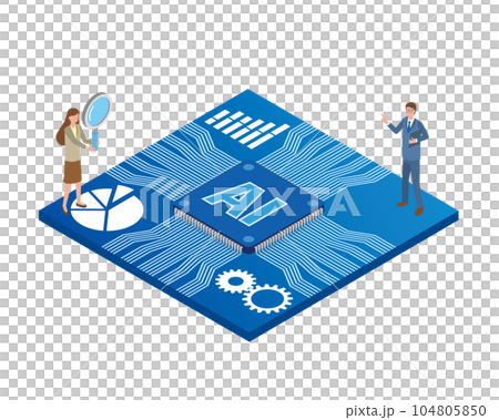Image illustration of people using artificial intelligence 104805850