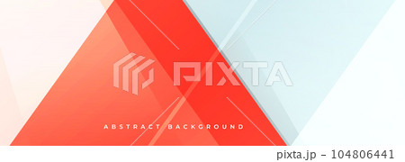 Vector red and white modern abstract wide banner with geometric triangular shapes. White and red abstract background. 104806441