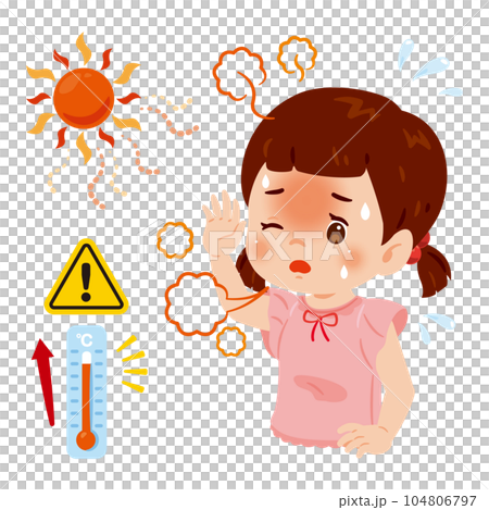 熱中症の女の子 熱中症の女の子 104806797