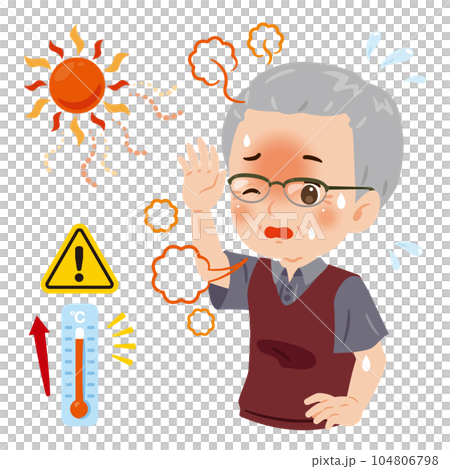 熱中症のシニア男性 熱中症のシニア男性 104806798