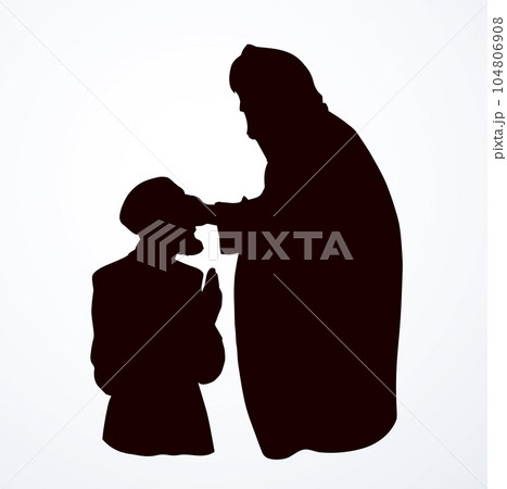 Vector drawing. Jesus heal the man Vector drawing. Jesus heal the man 104806908