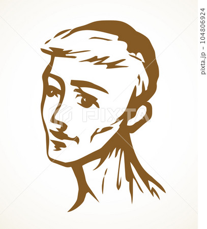 Smile man face. Vector drawing 104806924
