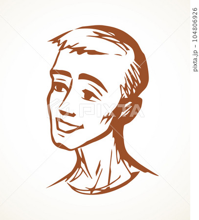 Smile man face. Vector drawing Smile man face. Vector drawing 104806926