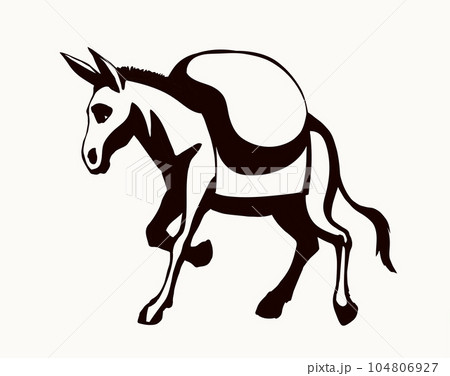 Vector drawing. Cute old mule Vector drawing. Cute old mule 104806927