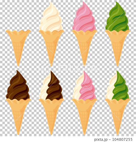 Soft serve ice cream set 104807255