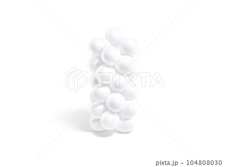 Blacnk white round balloon column mockup, isolated 104808030