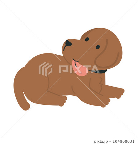 Happy dog cartoon flat vector 104808031