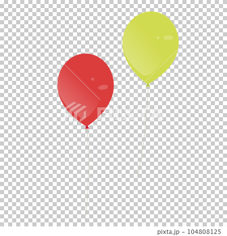 赤と緑の風船のイラスト 赤と緑の風船のイラスト 104808125