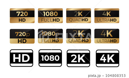 Sticker video format resolution. Low and high quality image 104808353