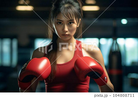 美人なボクシングポートレート（AI画像） 104808711