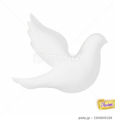 White Pseudo Realistic Dove Isolated on a Transparent Background. 104809188