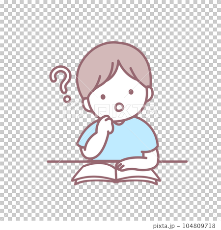 疑問をもつ男の子 104809718