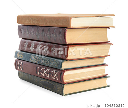 Collection of different books isolated on white 104810812