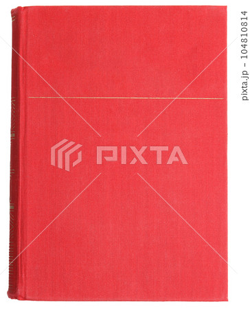 Old book with vintage red cover isolated on white, top view 104810814