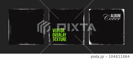 Vintage grunge paper cd cover texture. Old worn overlay distressed background. Torn and crumpled pattern for poster or vinyl album cover. Vector illustration of rough, dirty, grainy design Vintage grunge paper cd cover texture. Old worn overlay distressed background. Torn and crumpled pattern for poster or vinyl album cover. Vector illustration of rough, dirty, grainy design 104811864