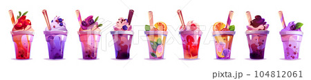 Milk tea bubble drink vector juice cup cartoon Milk tea bubble drink vector juice cup cartoon 104812061