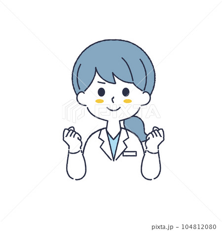 シンプルな白衣を着た女性のイラスト 104812080