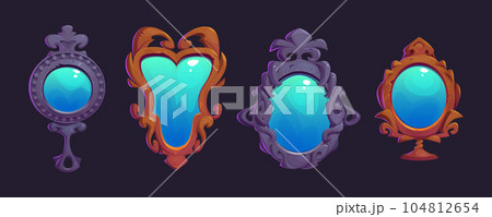 Magic spooky princess vintage frame mirror cartoon Magic spooky princess vintage frame mirror cartoon 104812654