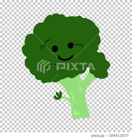 Broccoli character hand drawn color illustration material Broccoli character hand drawn color illustration material 104813077
