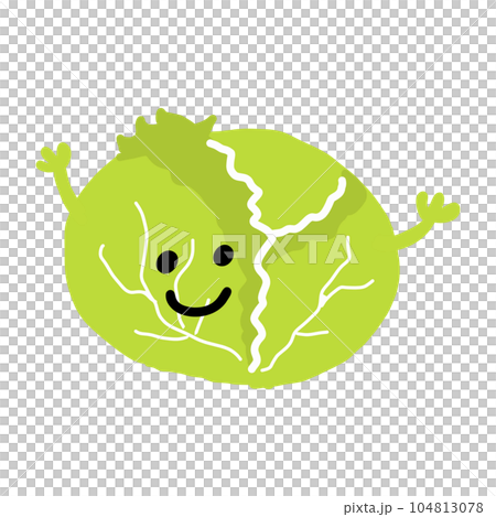 cabbage character hand drawn color illustration material cabbage character hand drawn color illustration material 104813078
