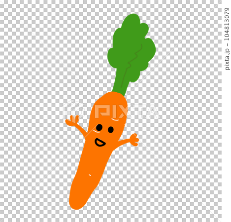 carrot character hand drawn color illustration material carrot character hand drawn color illustration material 104813079