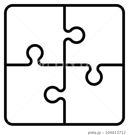 シンプルなパズルピースのアイコン 104813712