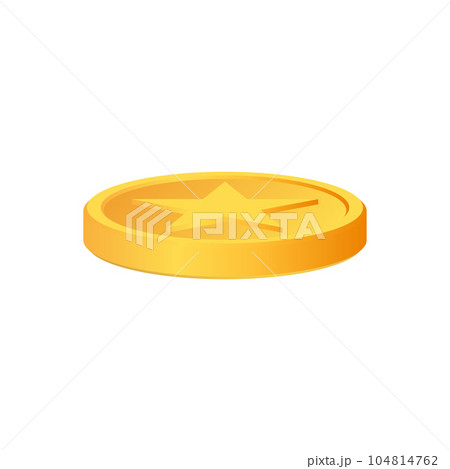 Golden money. Rotating gold coin. 104814762