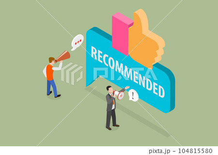 3D Isometric Flat Vector Conceptual Illustration of Recommend Sign 3D Isometric Flat Vector Conceptual Illustration of Recommend Sign 104815580