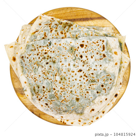 top view of yantiks with herbs on board isolated 104815924