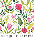 Watercolor floral seamless pattern, summer backdrop. Endless botanical wallpaper 104816162