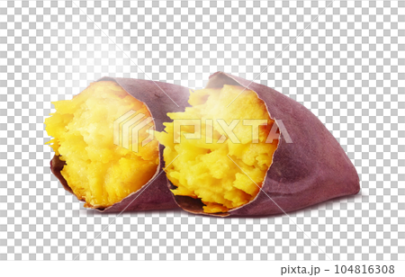 Baked sweet potato illustration real Baked sweet potato illustration real 104816308