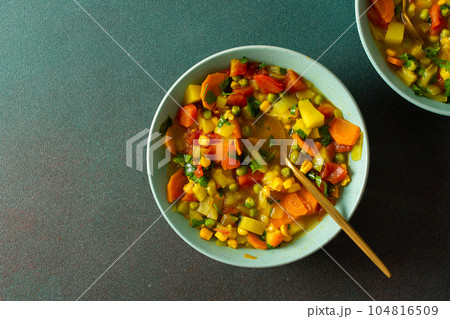 Summer minestrone soup Summer minestrone soup 104816509