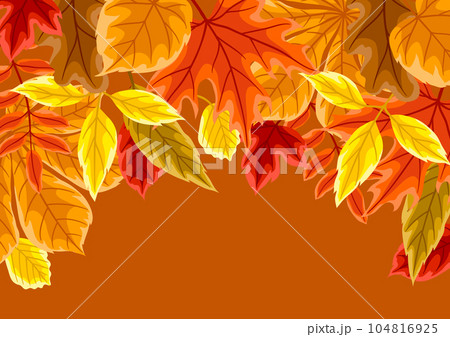 Background with autumn leaves. Illustration with various foliage. Background with autumn leaves. Illustration with various foliage. 104816925