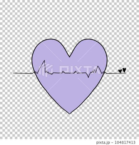 heartbeat Icon, Illustration, Logo,Tangled grungy heart, colour 104817413