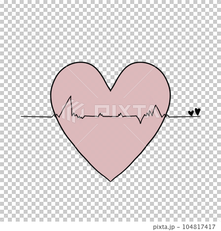 heartbeat Icon, Illustration, Logo,Tangled grungy heart, colour 104817417