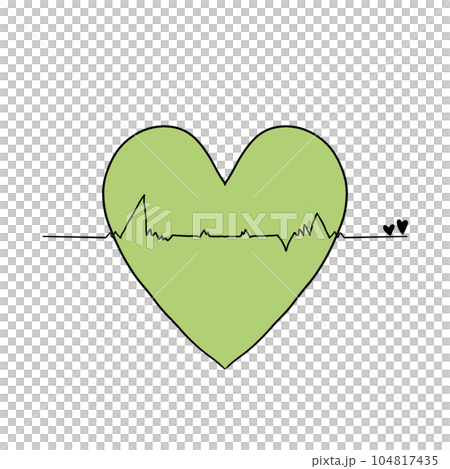 heartbeat Icon, Illustration, Logo,Tangled grungy heart, colour 104817435