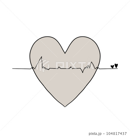 heartbeat Icon, Illustration, Logo,Tangled grungy heart, colour 104817437