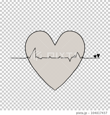 heartbeat Icon, Illustration, Logo,Tangled grungy heart, colour 104817437