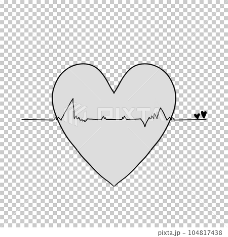 heartbeat Icon, Illustration, Logo,Tangled grungy heart, colour 104817438