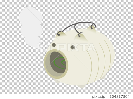 煙が出る豚の蚊取り線香のイラスト 104817804