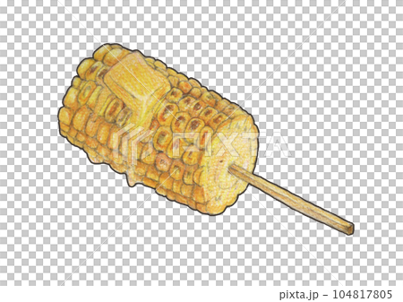 トウモロコシバターの手描きイラストレーション 104817805