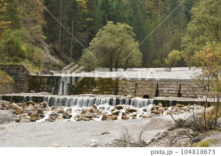 Dam stairs in the Wimbachtal in the Berchtesgadenerland, Bavaria, Germany Dam stairs in the Wimbachtal in the Berchtesgadenerland, Bavaria, Germany 104818673