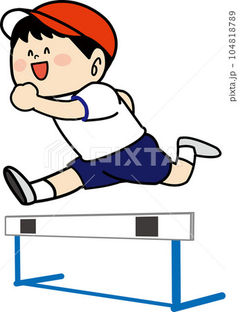 ハードルを飛び越える子供04 104818789