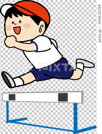 ハードルを飛び越える子供04 104818789