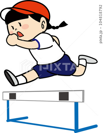 ハードルを飛び越える子供07 104818792